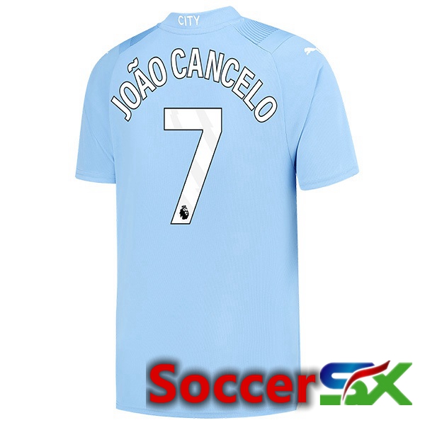 Manchester City (João Cancelo 7) Home Soccer Jersey Blue 2023/2024