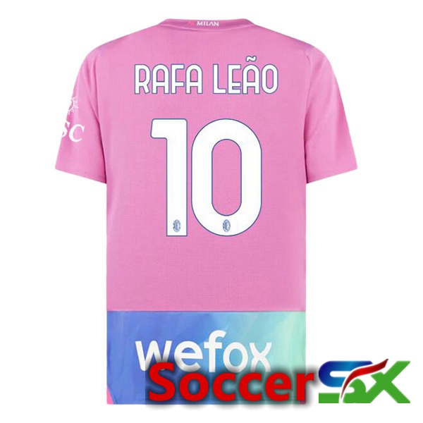 AC Milan (Rafa Leão 10) Third Soccer Jersey Rose 2023/2024