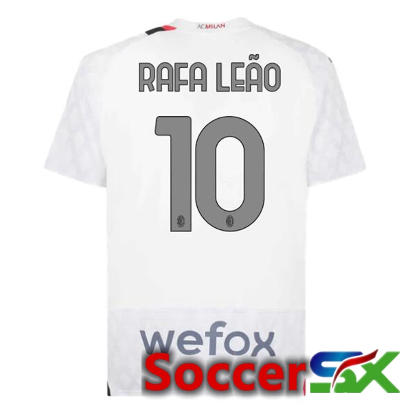 AC Milan (Rafa Leão 10) Away Soccer Jersey White 2023/2024