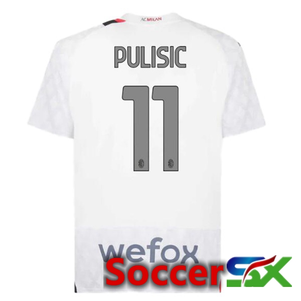 AC Milan (Pulisic 11) Away Soccer Jersey White 2023/2024