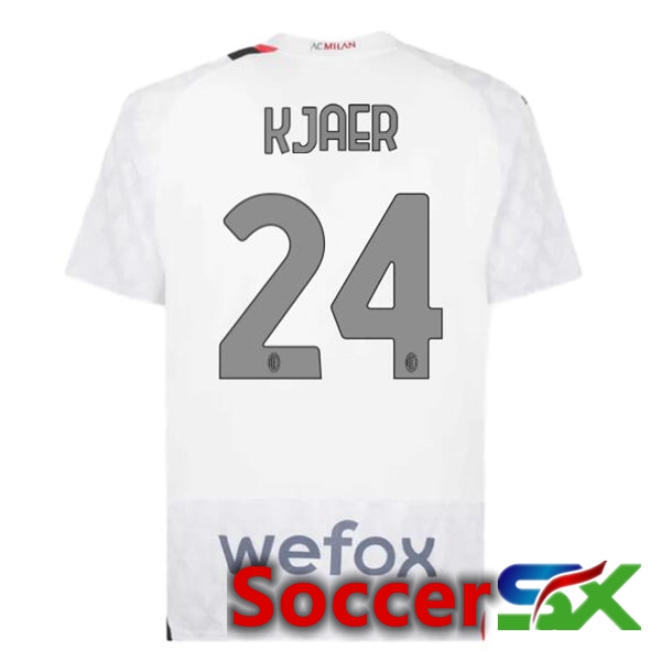AC Milan (Kjaer 24) Away Soccer Jersey White 2023/2024