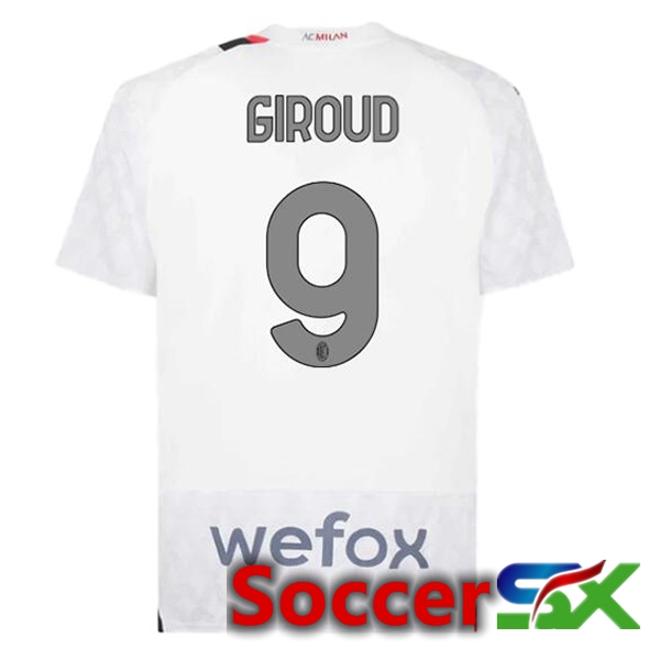 AC Milan (Giroud 9) Away Soccer Jersey White 2023/2024