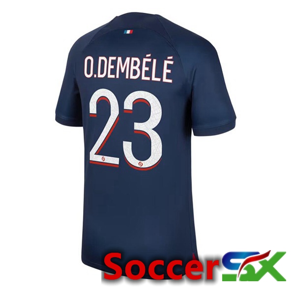 Paris PSG (O.Dembélé 23) Home Soccer Jersey Blue Royal 2023/2024