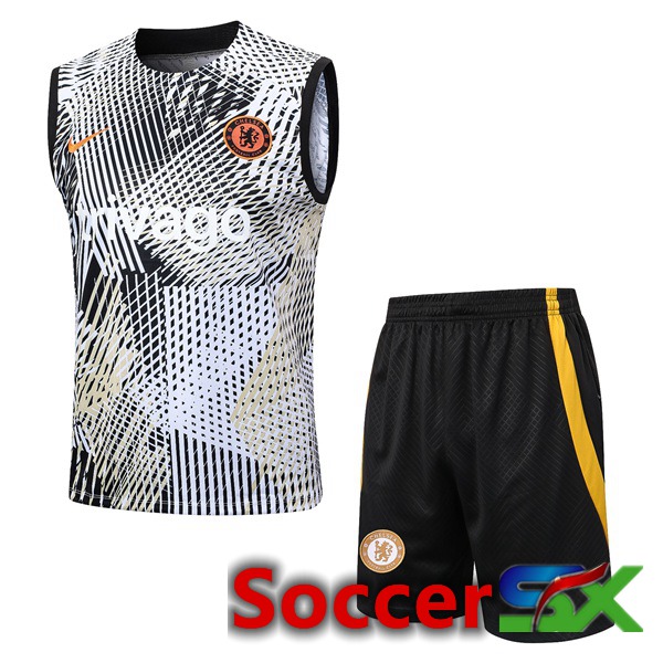 FC Chelsea Soccer Vest + Shorts Black White 2023/2024