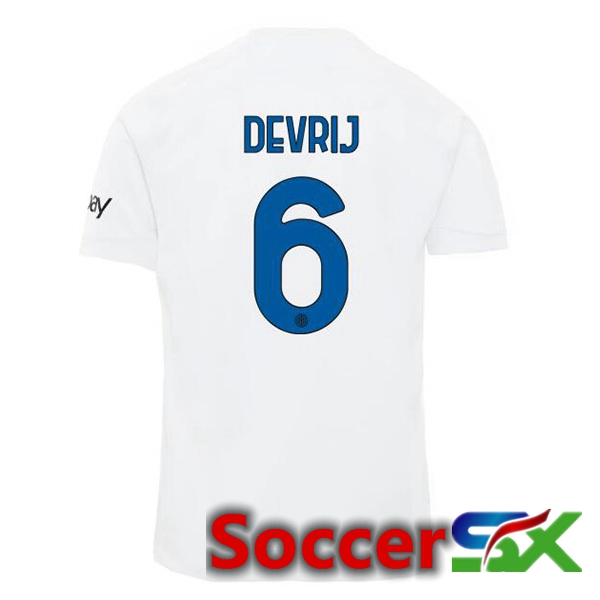 Inter Milan (DE VRIJ 6) Away Soccer Jersey White 2023/2024