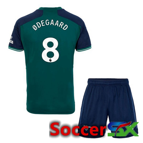 Arsenal (ØDEGAARD 8) Kids Soccer Jersey Third Green 2023/2024