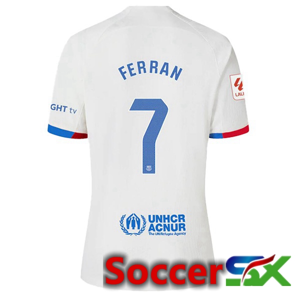 FC Barcelona (FERRAN 7) Soccer Jersey Away White 2023/2024