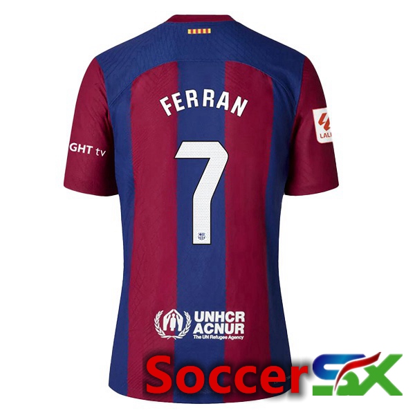 FC Barcelona (FERRAN 7) Soccer Jersey Home Blue Red 2023/2024