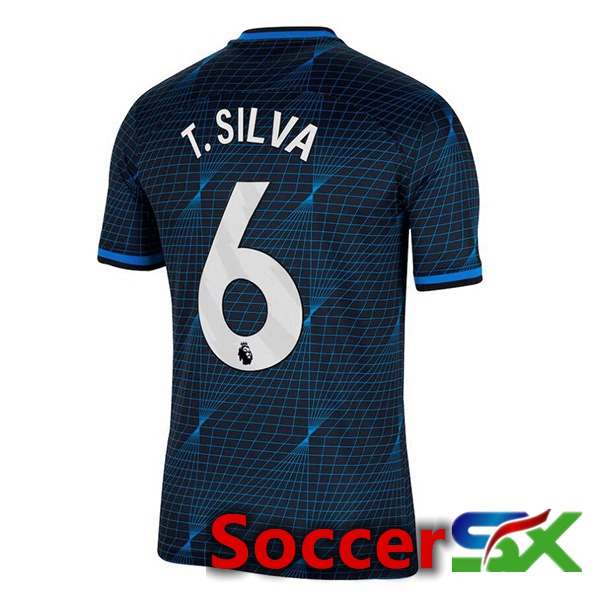 FC Chelsea (T. Silva 6) Soccer Jersey Away Blue 2023/2024