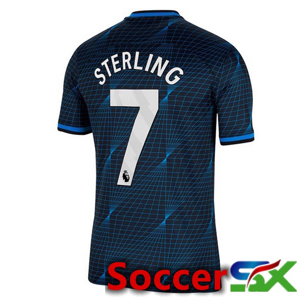 FC Chelsea (Sterling 7) Soccer Jersey Away Blue 2023/2024