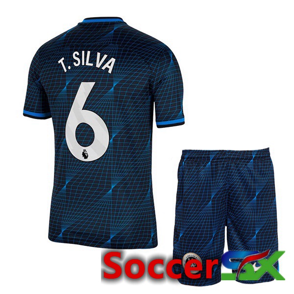 FC Chelsea (T. Silva 6) Kids Soccer Jersey Away Blue 2023/2024