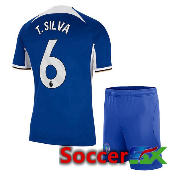 FC Chelsea (T. Silva 6) Kids Soccer Jersey Home Blue 2023/2024