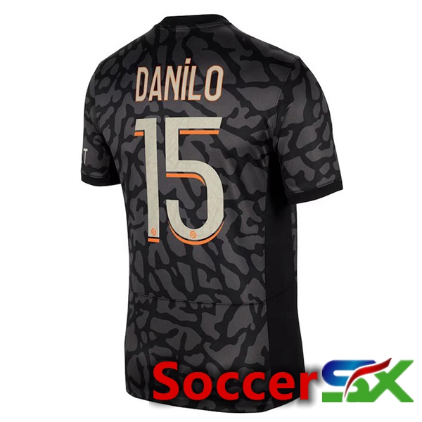 Paris PSG (Danilo 15) Soccer Jersey Third Black 2023/2024