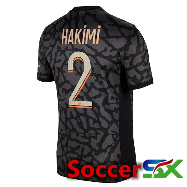 Paris PSG (Hakimi 2) Soccer Jersey Third Black 2023/2024