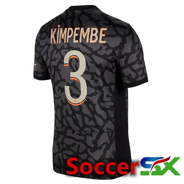 Paris PSG (Kimpembe 3) Soccer Jersey Third Black 2023/2024