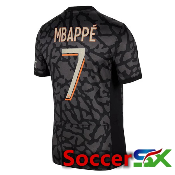 Paris PSG (Mbappé 7) Soccer Jersey Third Black 2023/2024