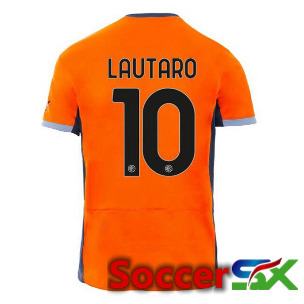 Inter Milan (LAUTARO 10) Soccer Jersey Third Orange 2023/2024