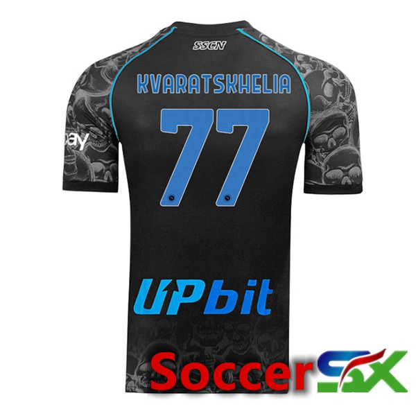 SSC Napoli (Khvicha Kvaratskhelia 77) Jersey Halloween Black 2023/2024