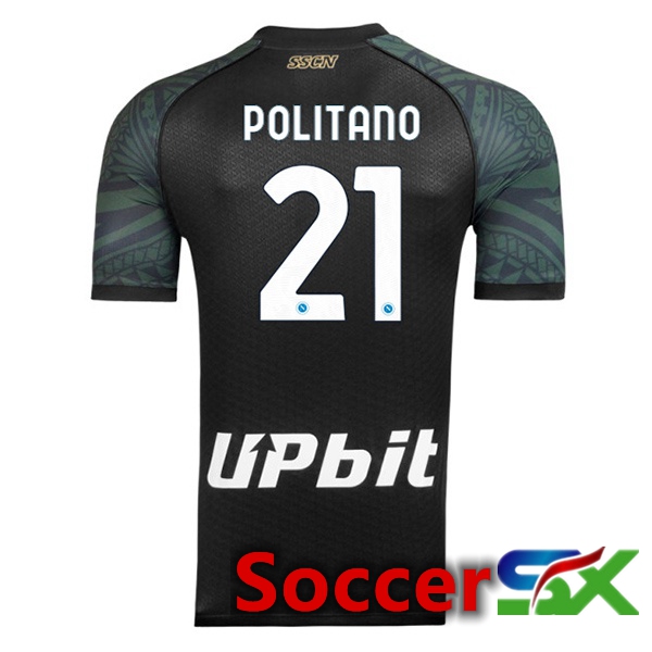 SSC Napoli (Matteo Politano 21) Soccer Jersey Third Black 2023/2024