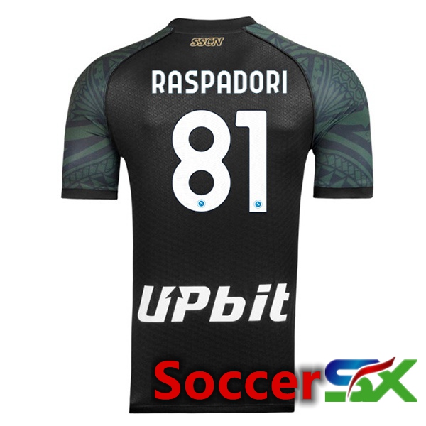 SSC Napoli (Giacomo Raspadori 81) Soccer Jersey Third Black 2023/2024