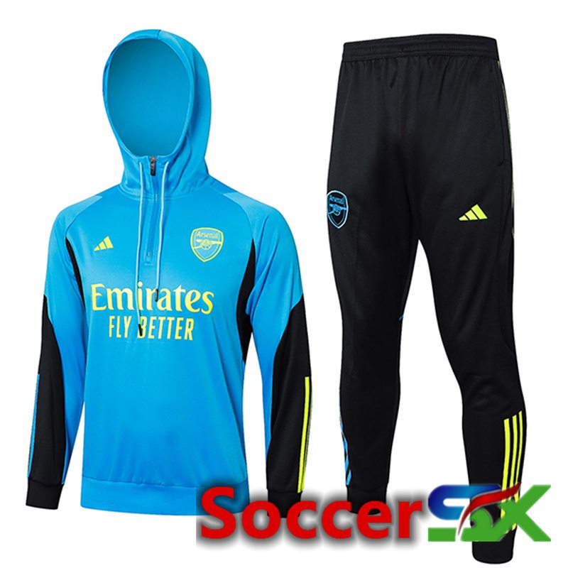 Arsenal Training Tracksuit Hoodie Blue/Black/Yellow 2024/2025