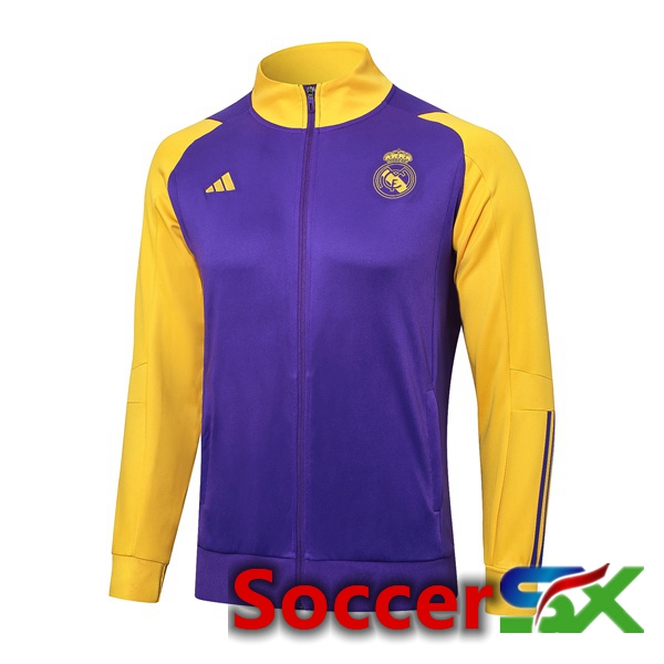 Real Madrid Training Jacket Purple Yellow 2024/2025