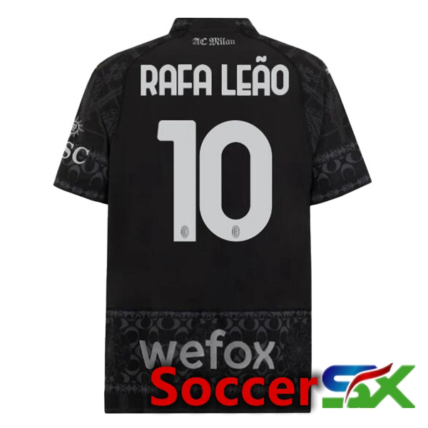 AC Milan (Rafa Leão 10) Soccer Jersey Fourth Black 2023/2024