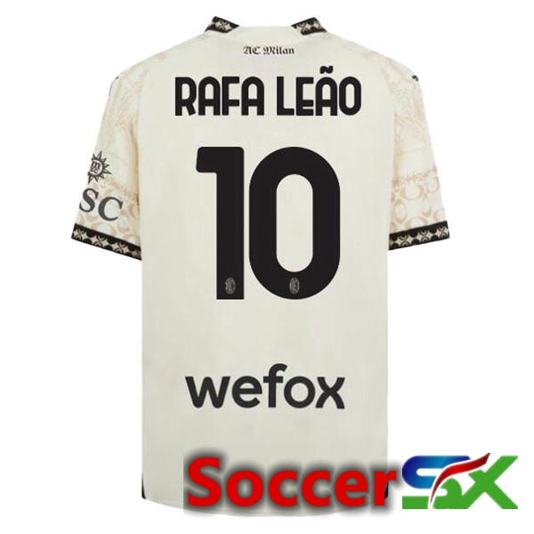 AC Milan (Rafa Leão 10) Soccer Jersey Fourth Yellow 2023/2024