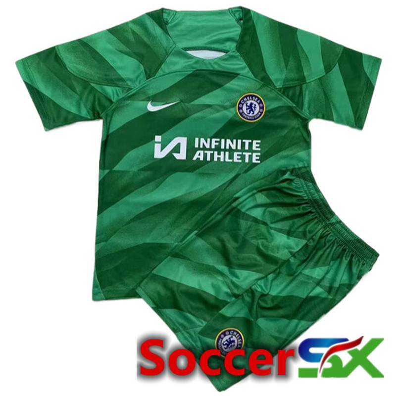 FC Chelsea Kids Goalkeeper Soccer Jersey Green 2023/2024