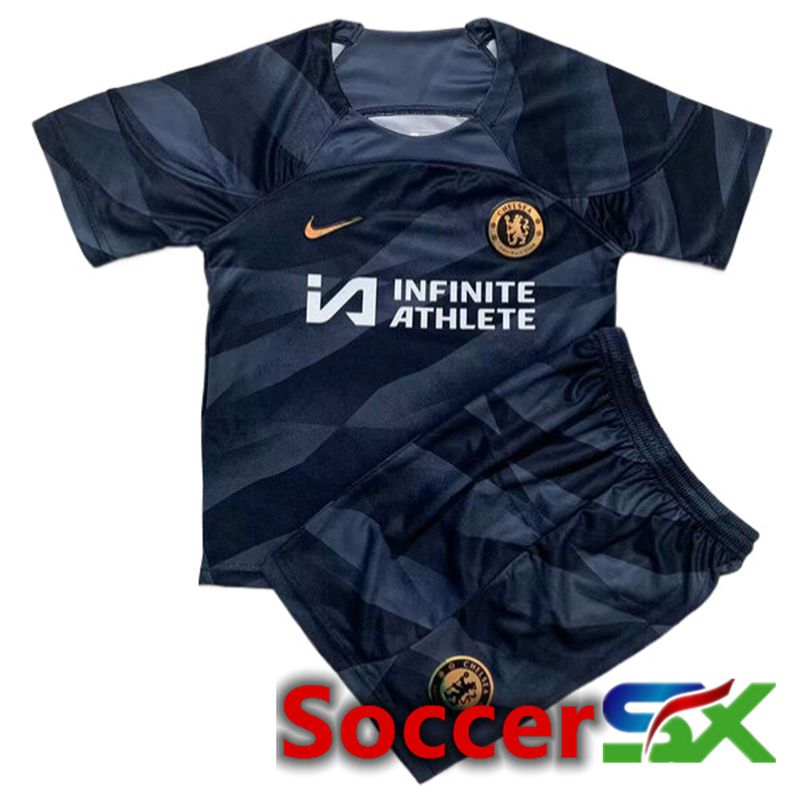 FC Chelsea Kids Goalkeeper Soccer Jersey Black 2023/2024