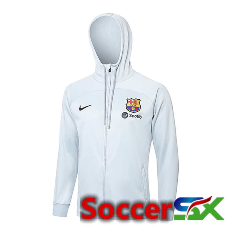 FC Barcelona Training Tracksuit Hoodie Windbreaker Grey Clair 2024/2025