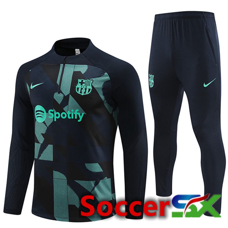 FC Barcelona Training Tracksuit Suit Black/Green 2024/2025