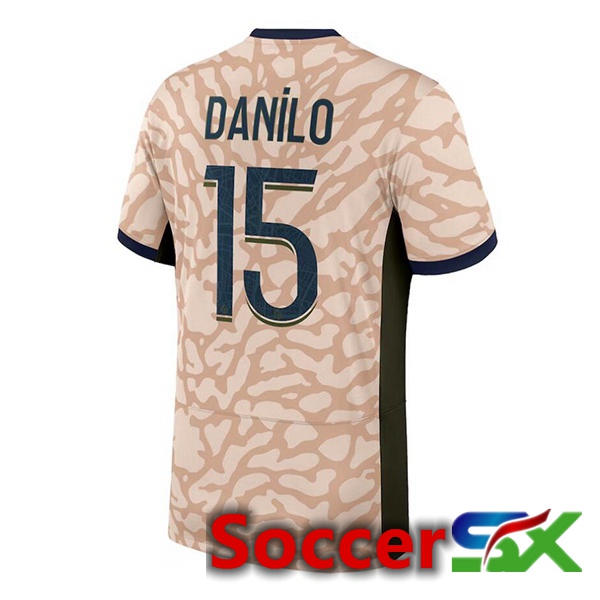 Paris PSG (Danilo 15) Soccer Jersey Fourth Pink 2023/2024