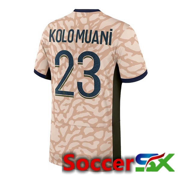 Paris PSG (Kolo Muani 23) Soccer Jersey Fourth Pink 2023/2024