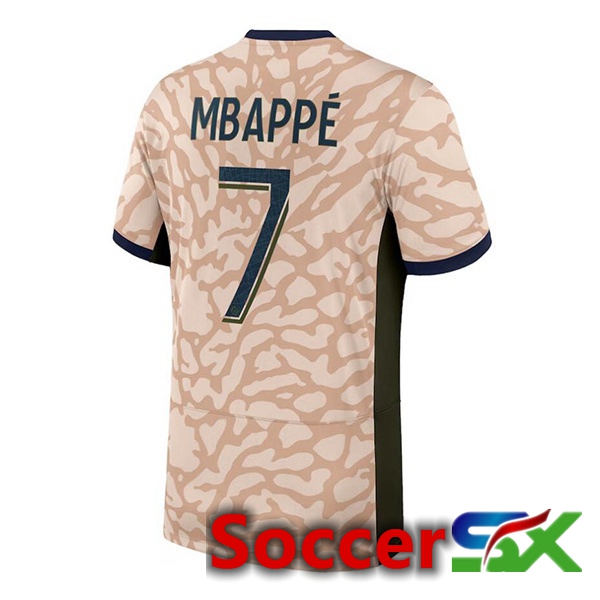 Paris PSG (Mbappé 7) Soccer Jersey Fourth Pink 2023/2024