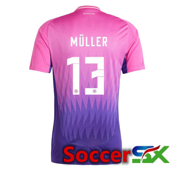 Germany (MÜLLER 13) Away Soccer Jersey Pink Purple 2024/2025