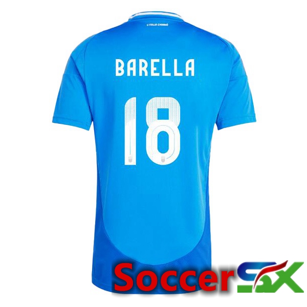 Italy (BARELLA 18) Home Soccer Jersey Blue 2024/2025
