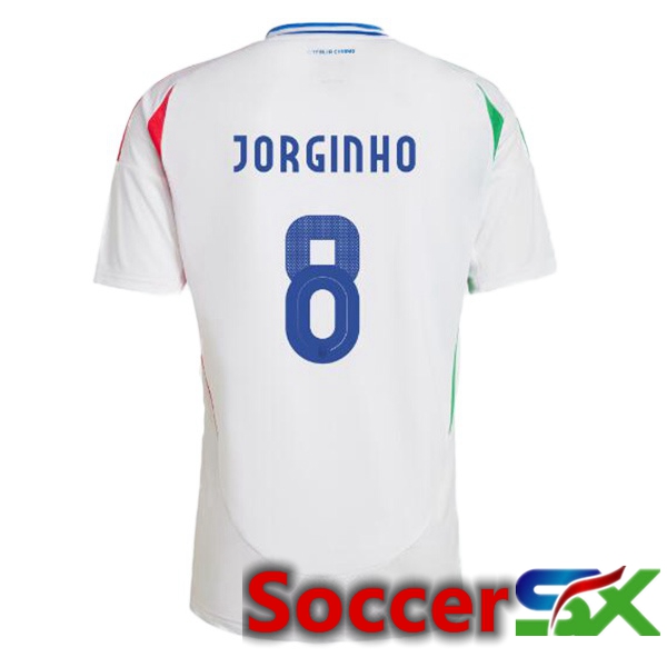 Italy (JORGINHO 8) Away Soccer Jersey White 2024/2025