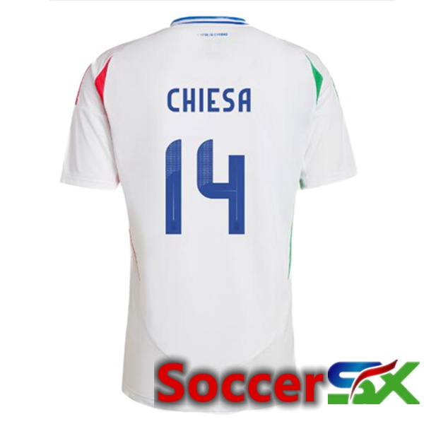 Italy (CHIESA 14) Away Soccer Jersey White 2024/2025