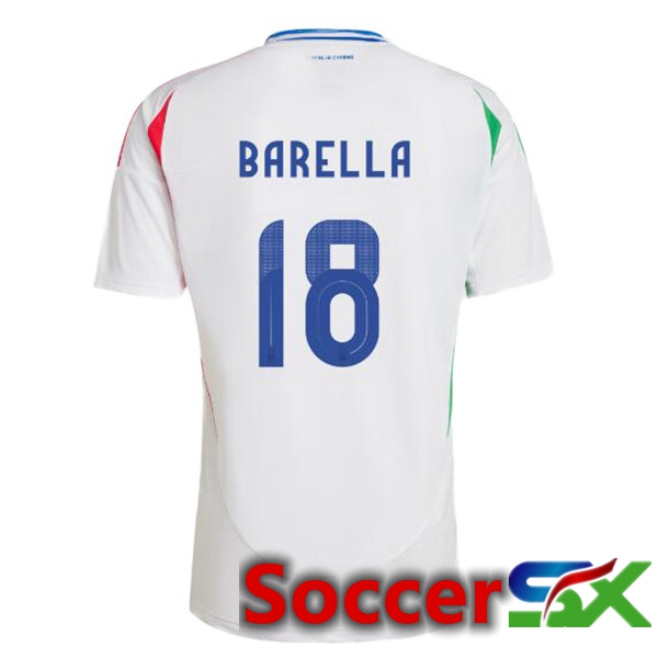Italy (BARELLA 18) Away Soccer Jersey White 2024/2025