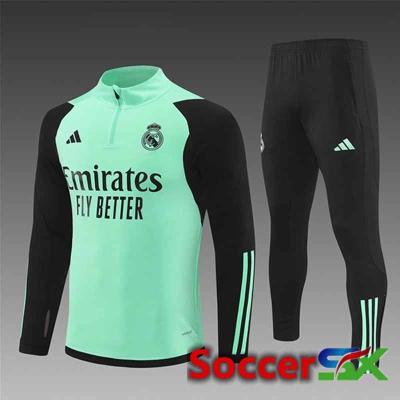 Real Madrid Kids kit Training Tracksuit Green/Black 2024/2025