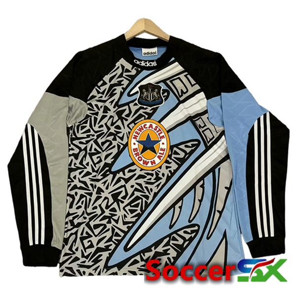 Newcastle United Retro Soccer Jersey Long Sleeve Blue 1995/1996