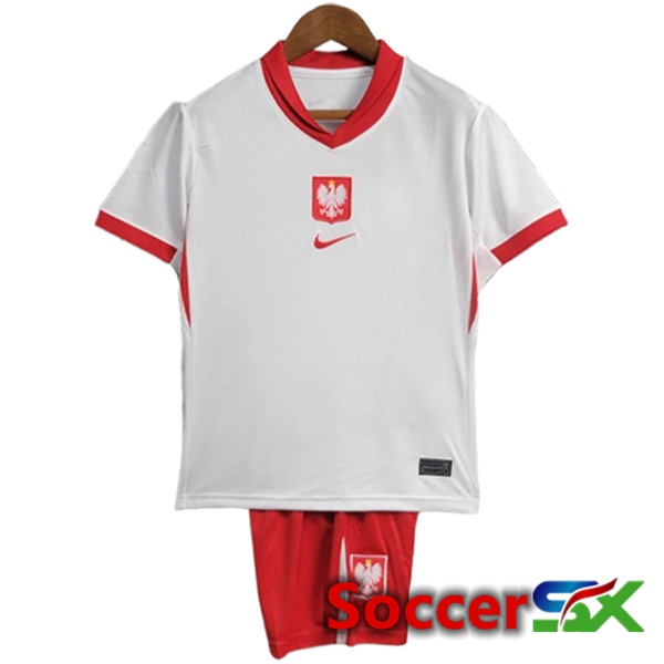 New Poland Kids Home Soccer Jersey 2024/2025