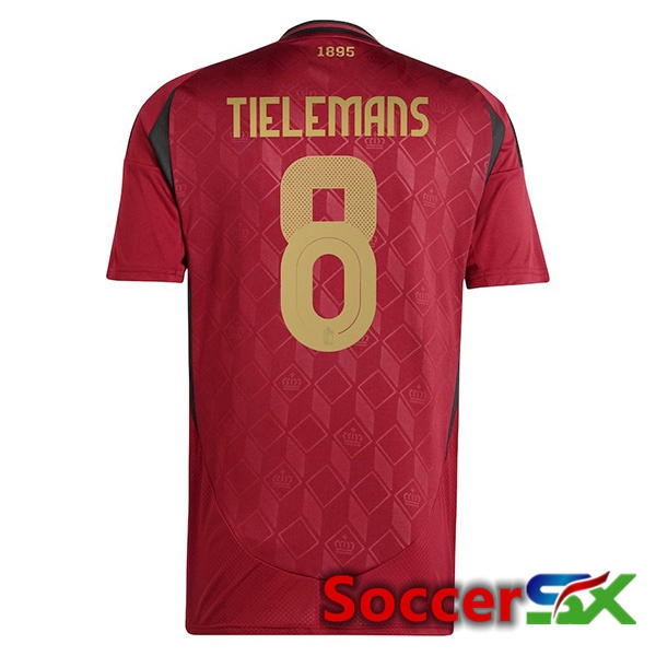 Belgium (TIELEMANS 8) Home Soccer Jersey UEFA Euro 2024