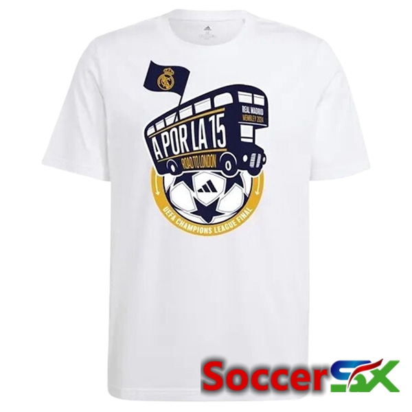 Real Madrid Soccer Jersey T-Shirt Cotton White 2024/2025
