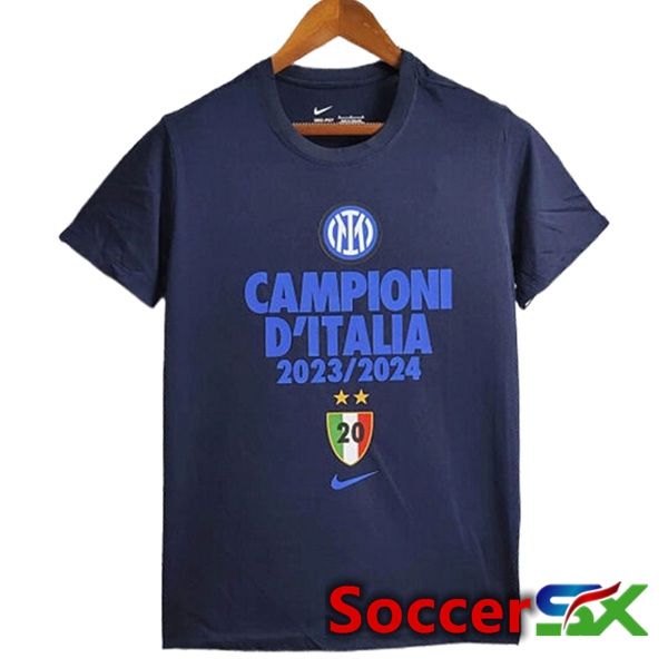 Inter Milan Soccer Jersey T-Shirt Champion Blue Marine 2023/2024