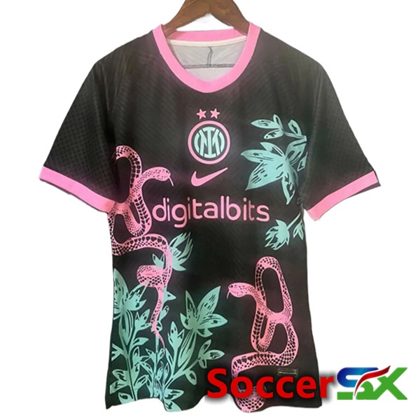 Inter Milan Soccer Jersey Champion 2 Black/Pink 2024/2025