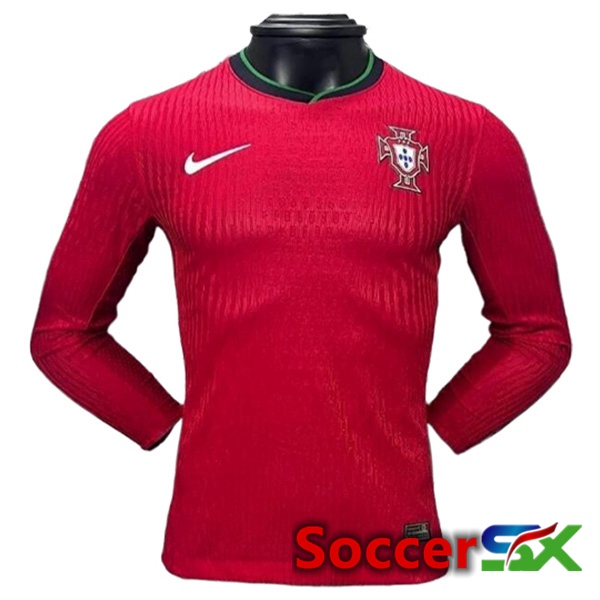 Portugal Home Soccer Jersey Long sleeve UEFA Euro 2024
