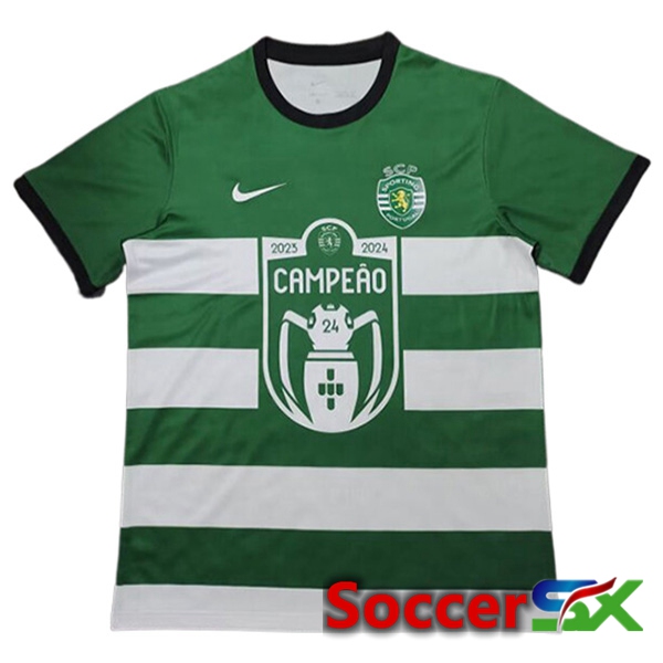 Sporting Portugal Soccer Jersey Special Champion Green 2024/2025