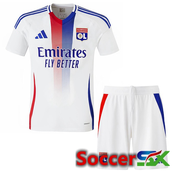 lyon OL Kids Home Soccer Jersey White 2024/2025